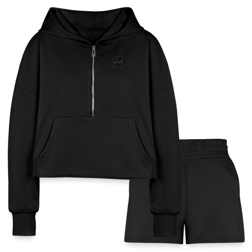 SPOD Women’s Cropped Hoodie & Jogger Short Set black / S Women’s Cropped Hoodie & Jogger Short Set 1065038473-P2422A2S2