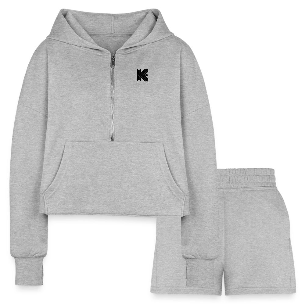 SPOD Women’s Cropped Hoodie & Jogger Short Set heather gray / S Women’s Cropped Hoodie & Jogger Short Set 1065038473-P2422A231S2