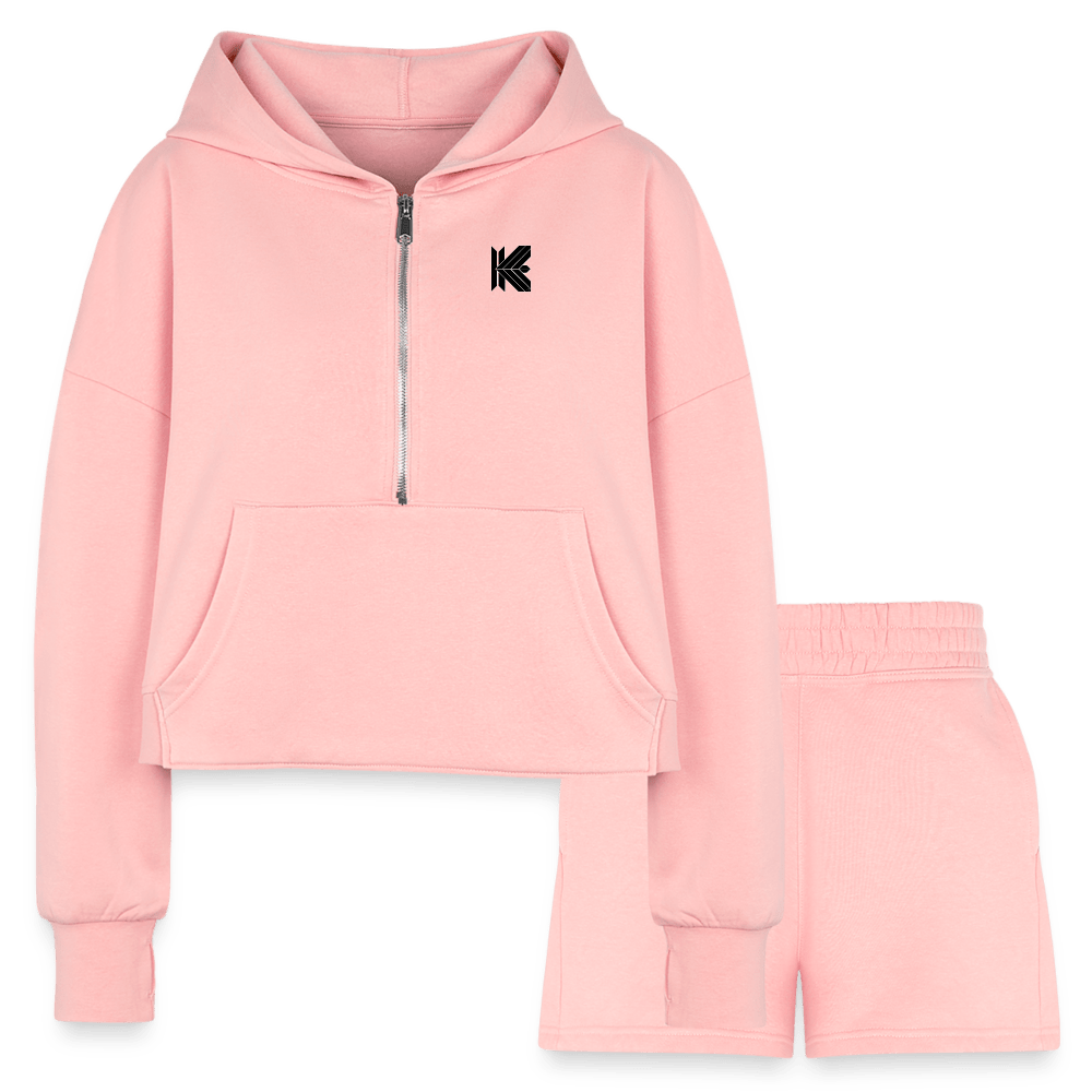 SPOD Women’s Cropped Hoodie & Jogger Short Set light pink / S Women’s Cropped Hoodie & Jogger Short Set 1065038473-P2422A245S2