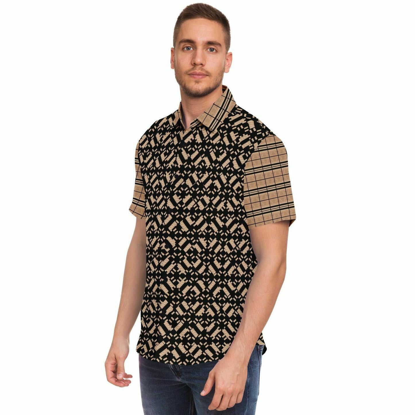 Subliminator Short Sleeve Button Down Shirt - AOP Golden Era Short Sleeve Button Down Shirt - AOP