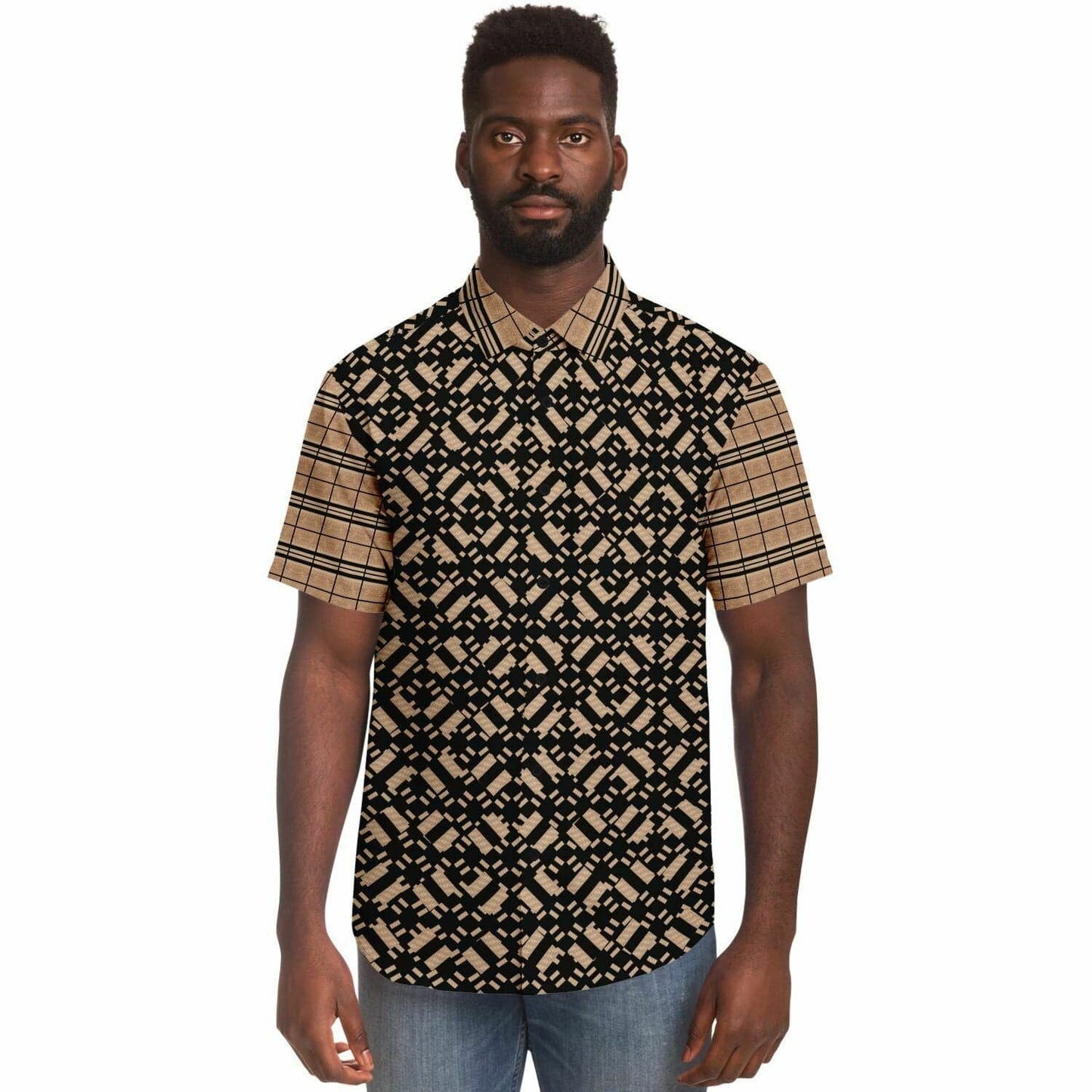 Subliminator Short Sleeve Button Down Shirt - AOP Golden Era Short Sleeve Button Down Shirt - AOP