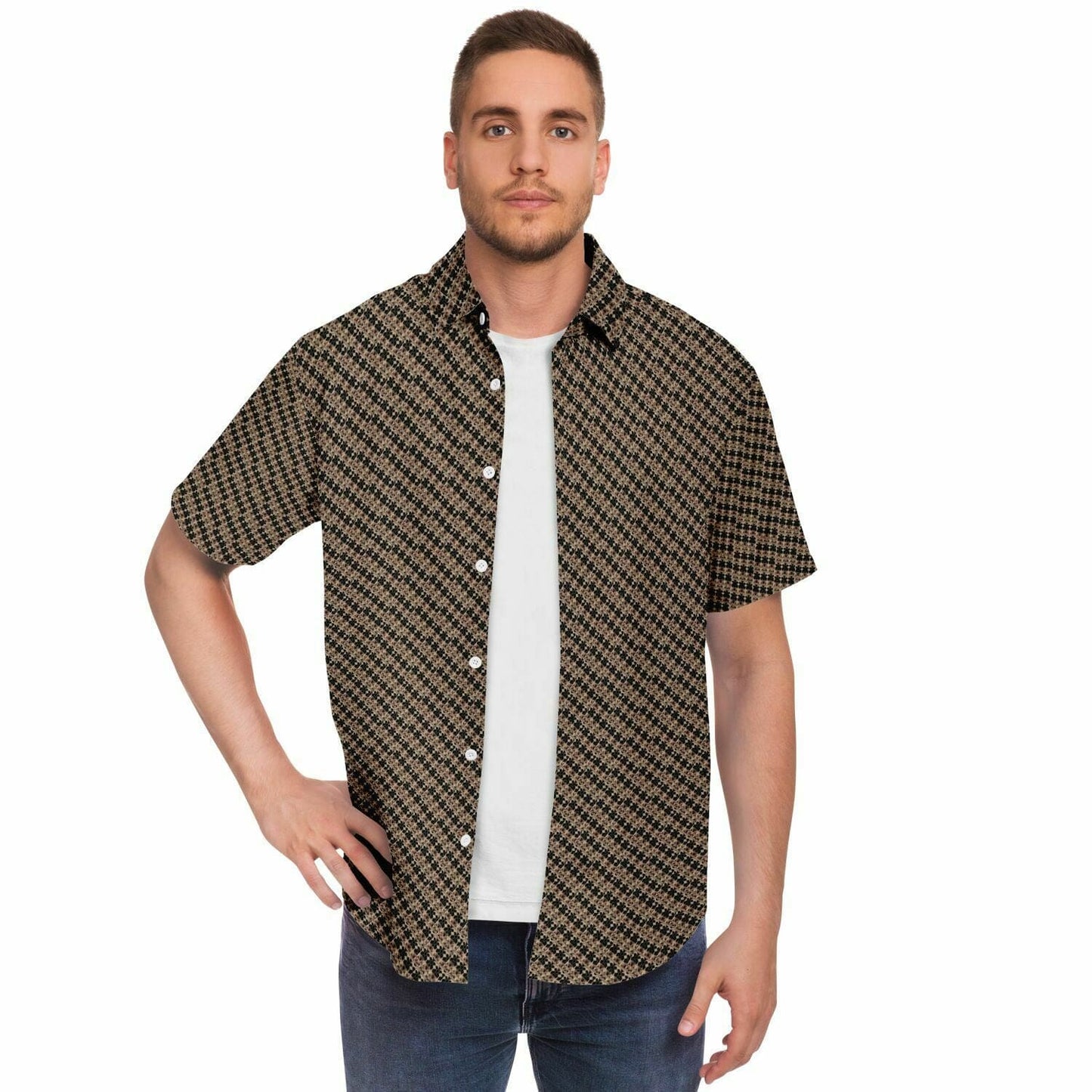 Subliminator Short Sleeve Button Down Shirt - AOP Short Sleeve Button Down Shirt - AOP
