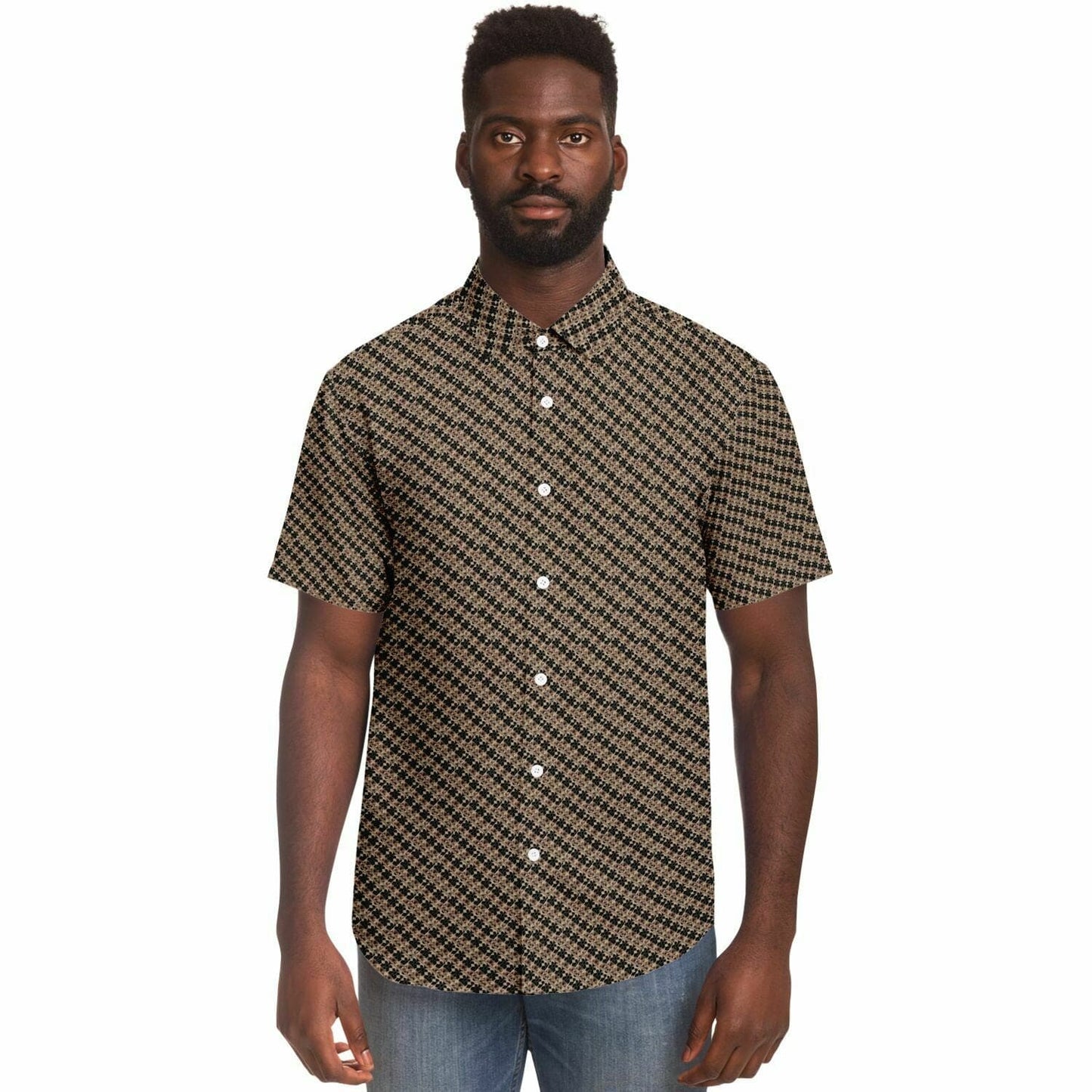 Subliminator Short Sleeve Button Down Shirt - AOP Short Sleeve Button Down Shirt - AOP
