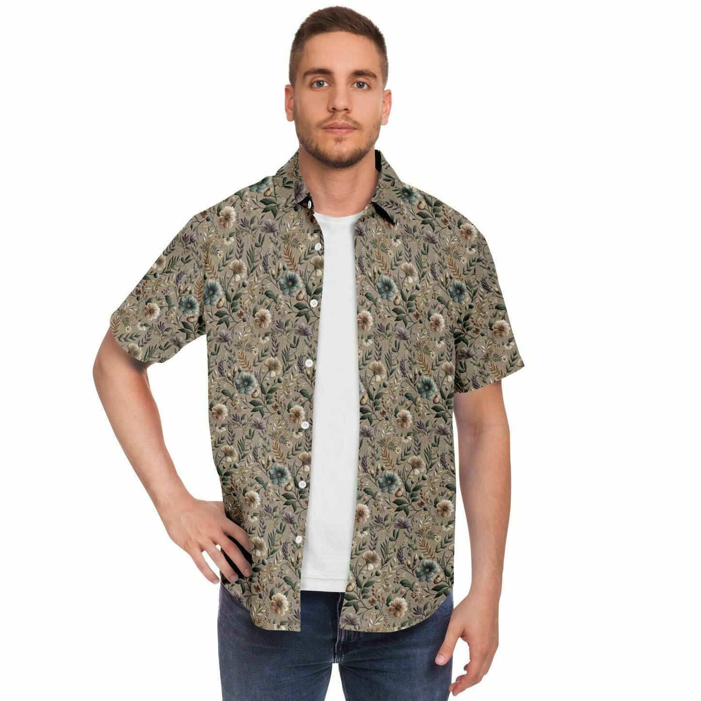 Subliminator Short Sleeve Button Down Shirt - AOP Short Sleeve Button Down Shirt - AOP