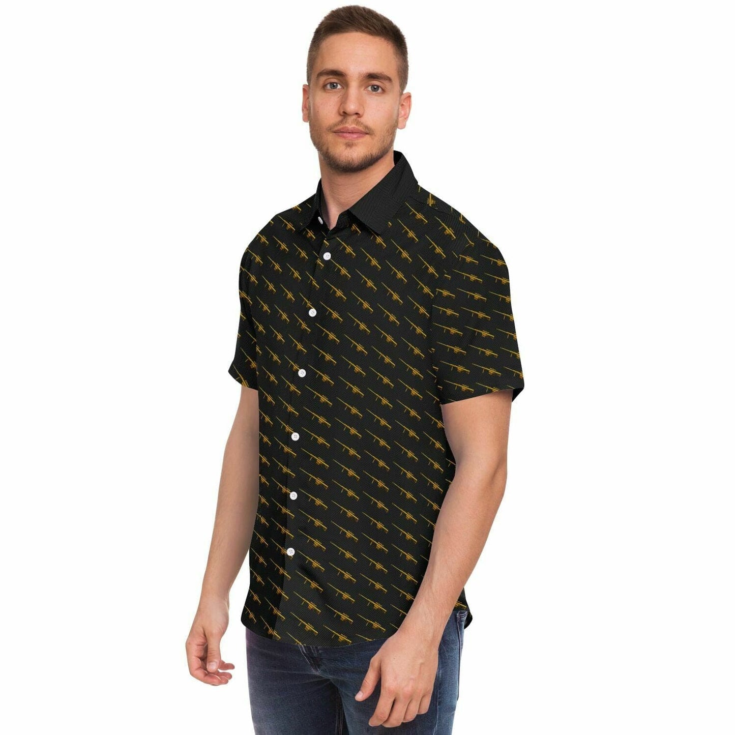 Subliminator Short Sleeve Button Down Shirt - AOP Short Sleeve Button Down Shirt - AOP