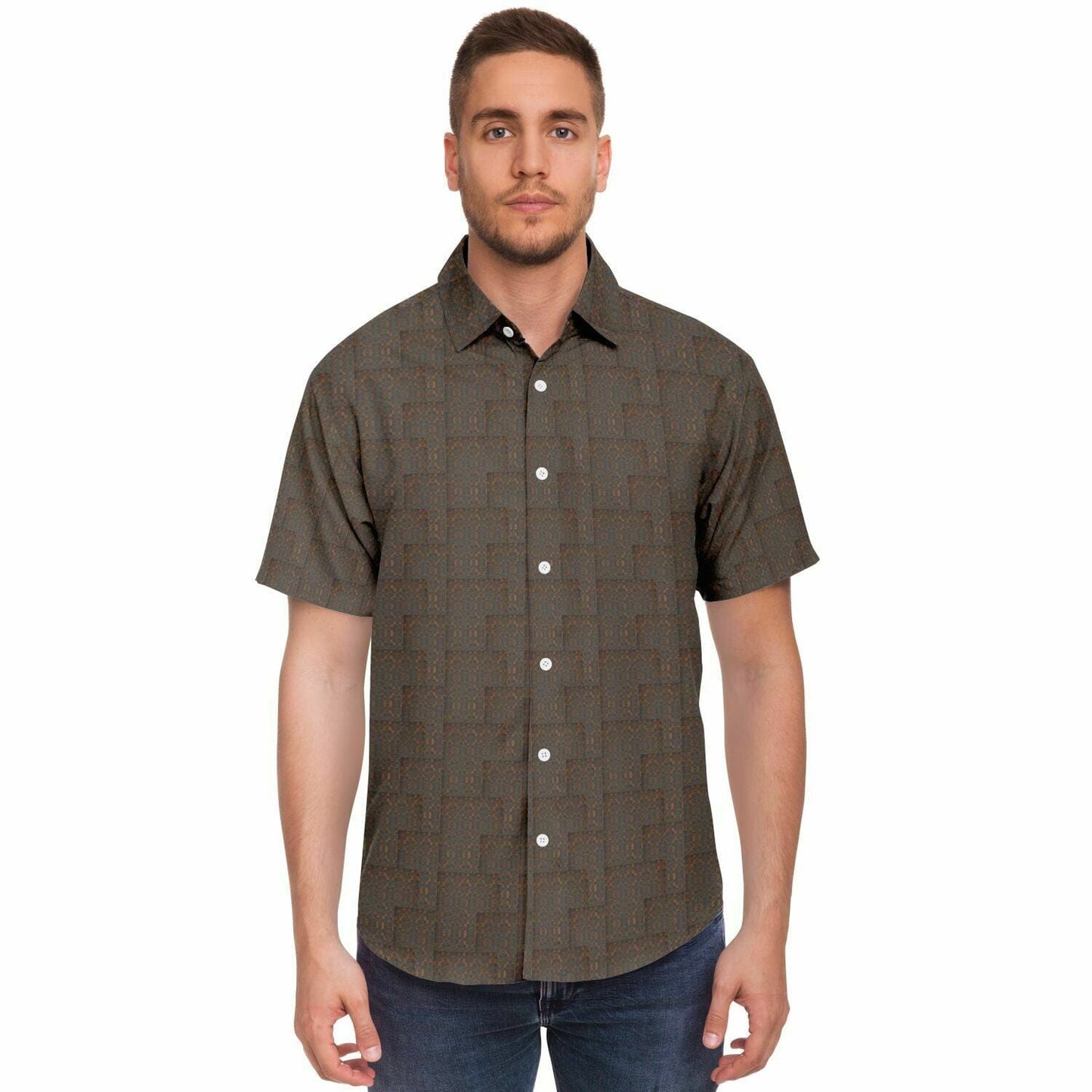 Subliminator Short Sleeve Button Down Shirt - AOP Short Sleeve Button Down Shirt - AOP copy copy copy
