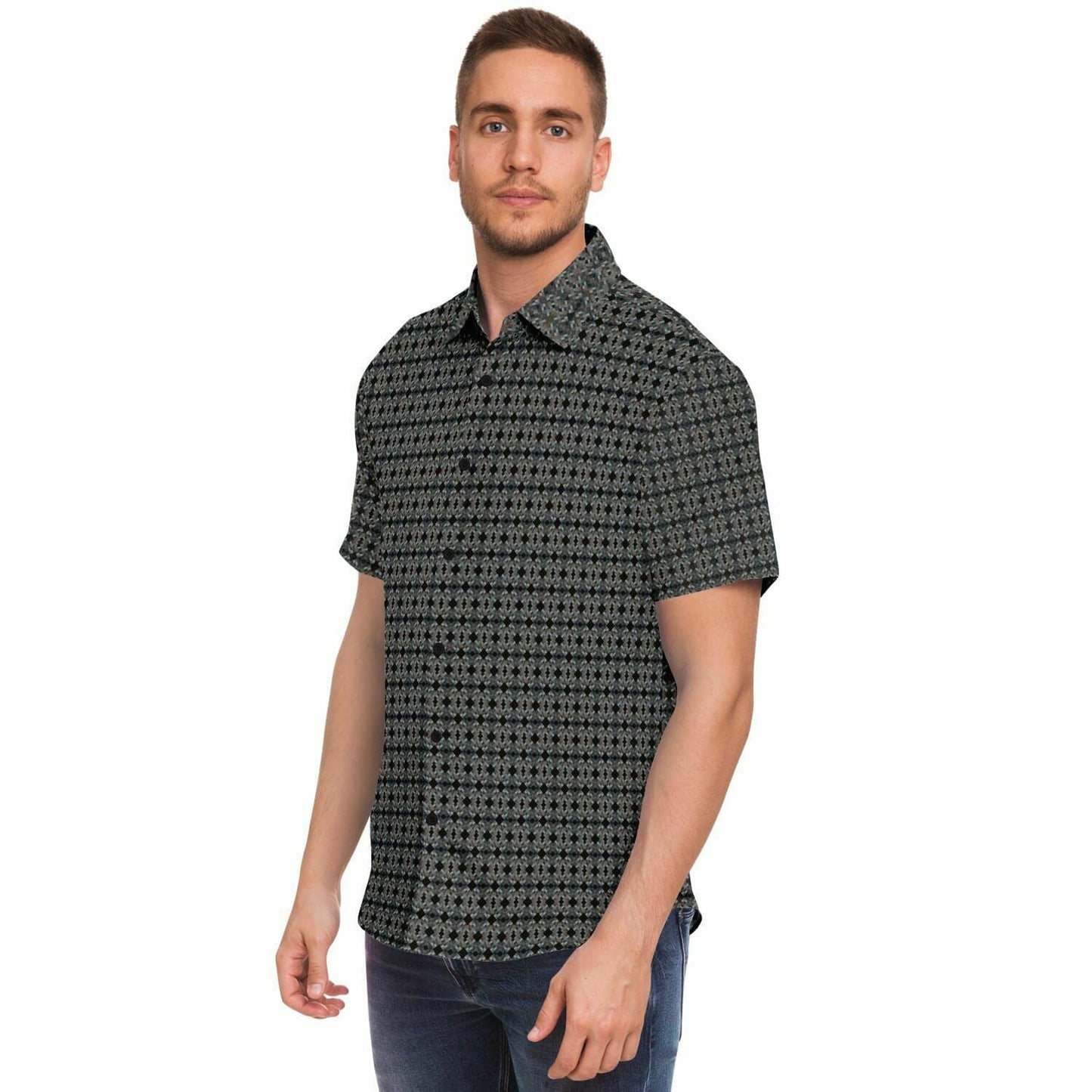 Subliminator Short Sleeve Button Down Shirt - AOP Short Sleeve Button Down Shirt - AOP copy copy copy copy