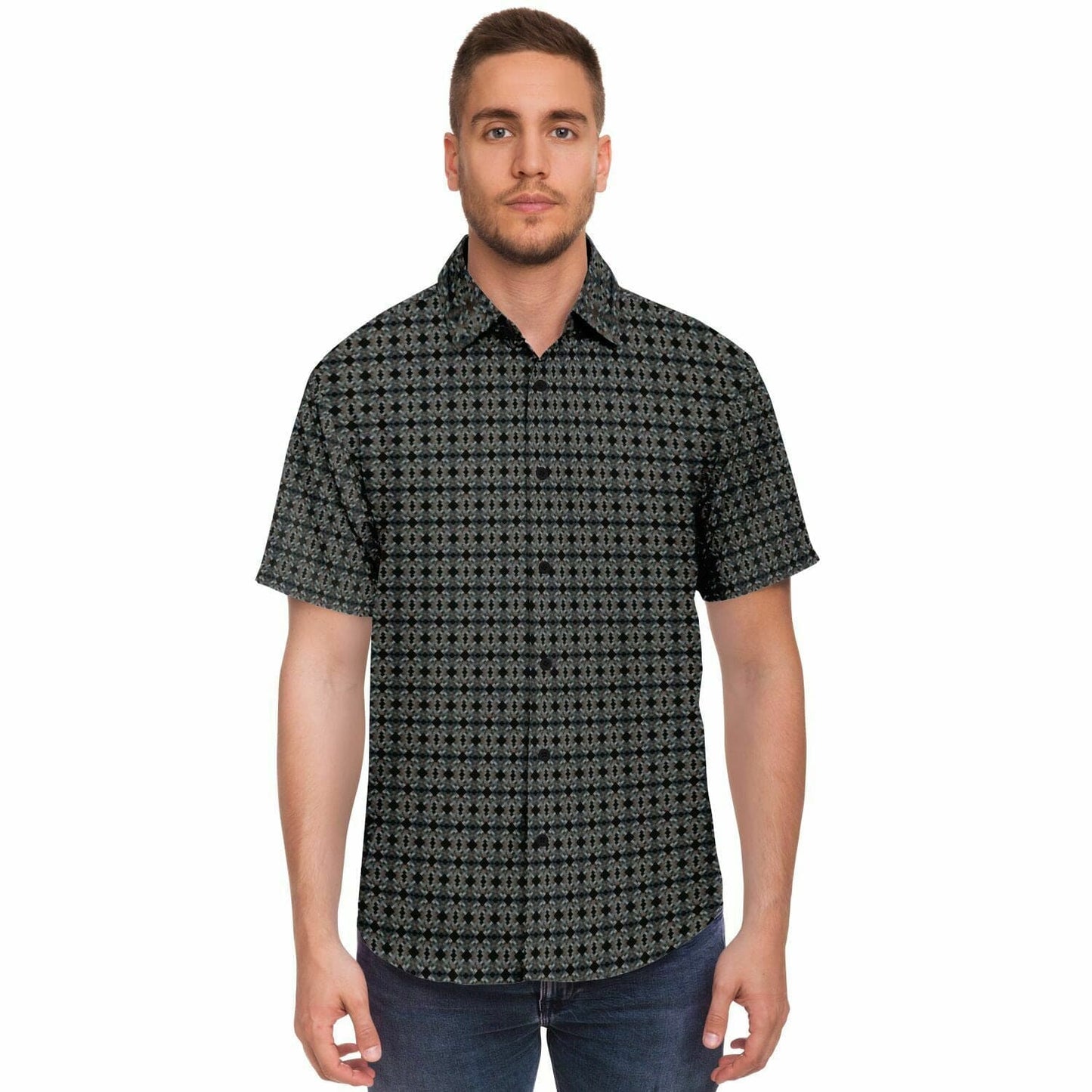 Subliminator Short Sleeve Button Down Shirt - AOP Short Sleeve Button Down Shirt - AOP copy copy copy copy