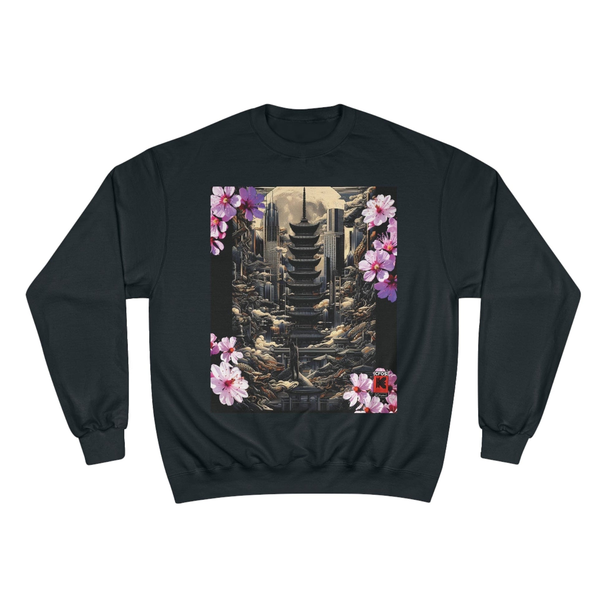 Printify Sweatshirt Black / M Cherry Blossom 17494992107831960978