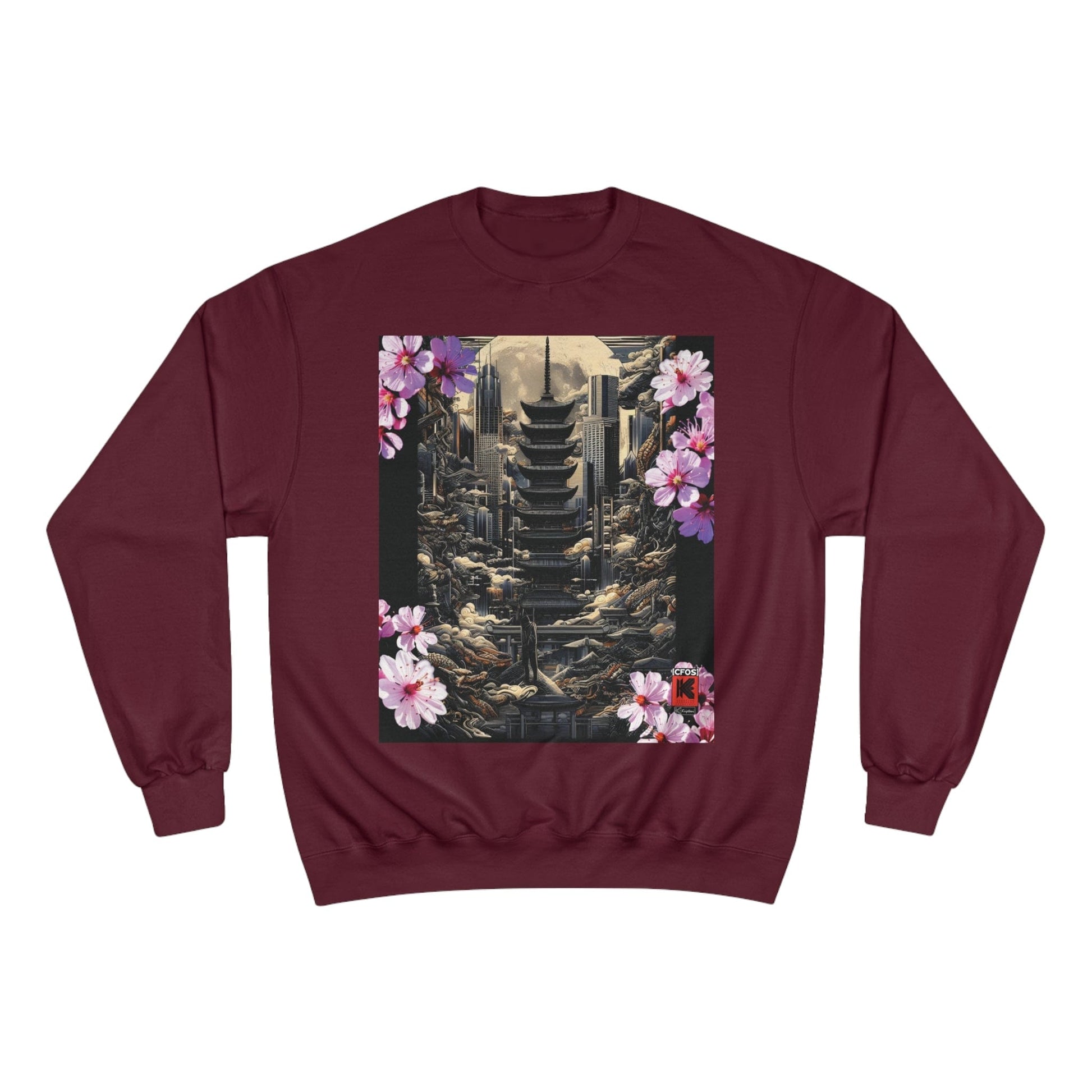 Printify Sweatshirt Maroon / S Cherry Blossom 23490700985778570761